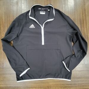 Adidas Coach Woven 1/4 Zip Jacket Pullover Women Size Medium Black White